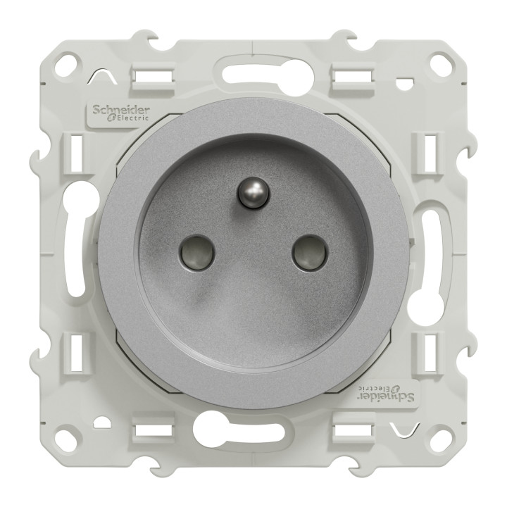 Schneider - Odace - Prise de courant - connexion à VIS - Aluminium - 2P+T 16A - 250V - Réf : S530039