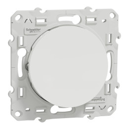 Schneider - Odace - Bouton poussoir - Blanc - 10A - 250V - Bornes auto - Réf : S520206