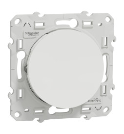 Schneider - Odace - Bouton poussoir - Blanc - 10A - 250V - Bornes auto - Réf : S520206