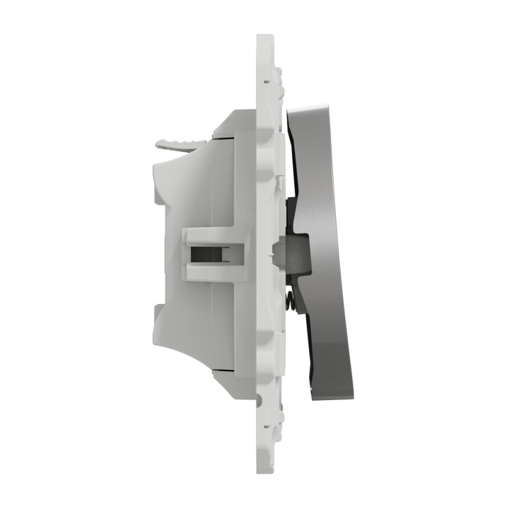 Schneider - Odace - Bouton poussoir - Aluminium - 10A - 250V - Bornes auto - Réf : S530206