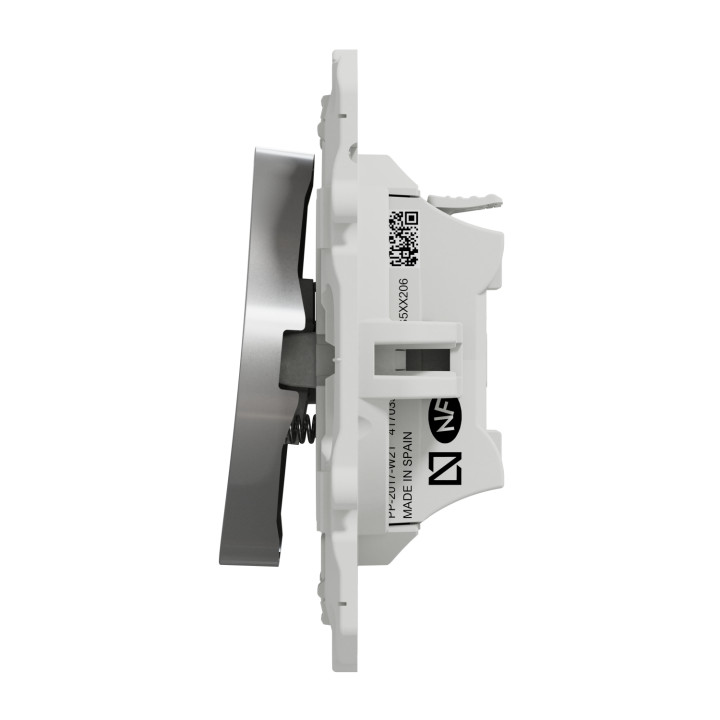 Schneider - Odace - Bouton poussoir - Aluminium - 10A - 250V - Bornes auto - Réf : S530206