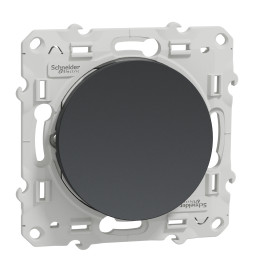 Schneider - Odace - Bouton poussoir - Anthracite - 10A - 250V - Bornes auto - Réf : S540206