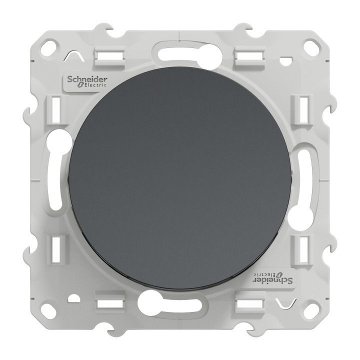 Schneider - Odace - Bouton poussoir - Anthracite - 10A - 250V - Bornes auto - Réf : S540206