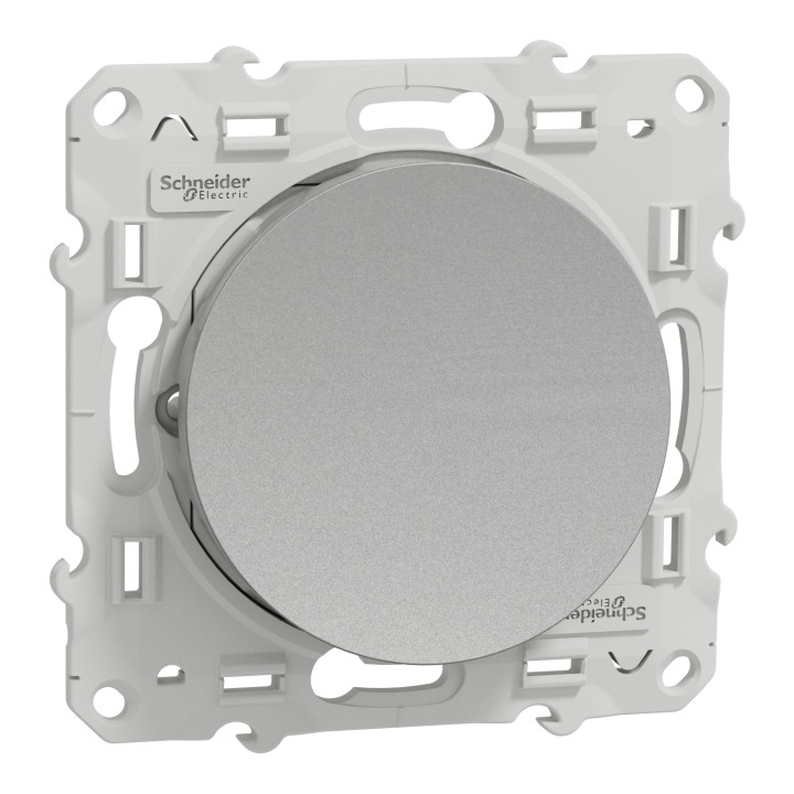 Schneider - Odace - Interrupteur va et vient - Aluminium - 10A - 250V - Bornes auto - Réf : S530204
