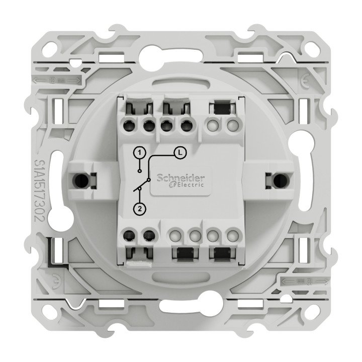 Schneider - Odace - Interrupteur va et vient - Anthracite - 10A - 250V - Bornes auto - Réf : S540204