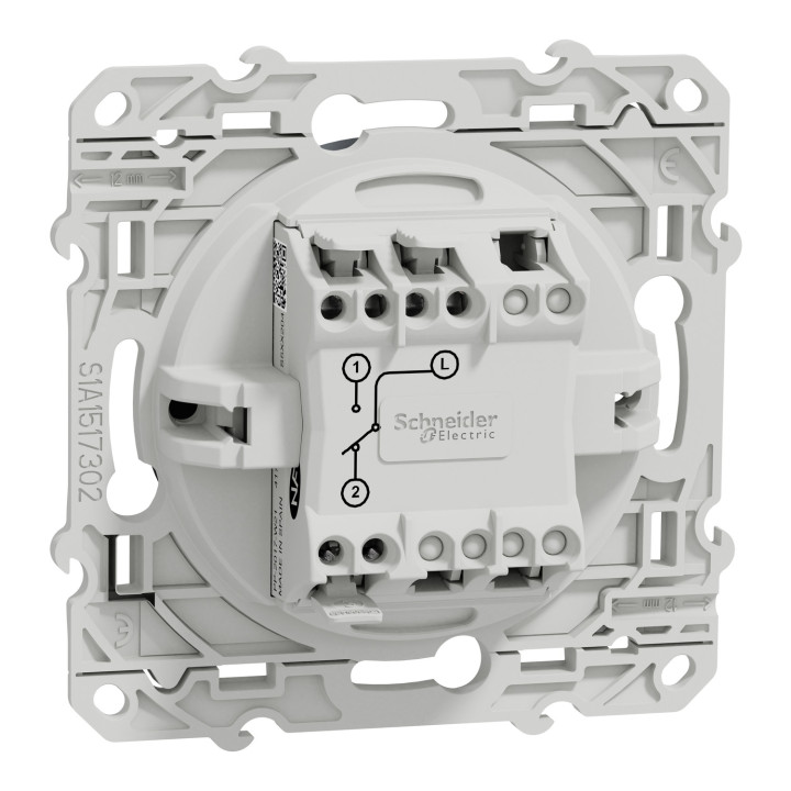 Schneider - Odace - Interrupteur va et vient - Anthracite - 10A - 250V - Bornes auto - Réf : S540204