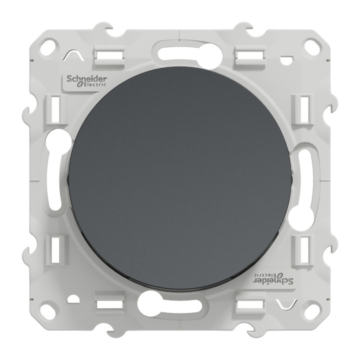 Schneider - Odace - Interrupteur va et vient - Anthracite - 10A - 250V - Bornes auto - Réf : S540204