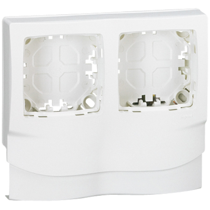 Legrand Oteo - Cadre appareillage saillie 2 postes - pose le long des moulures DLPlus ép. 12,5 - blanc - 031414L