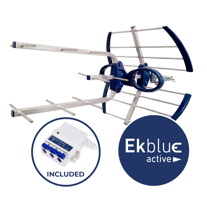 CAE - Kit antenne UHF LTE 5G avec alimentation FA QC 242 - Réf : KITEKBLUEACTIVE