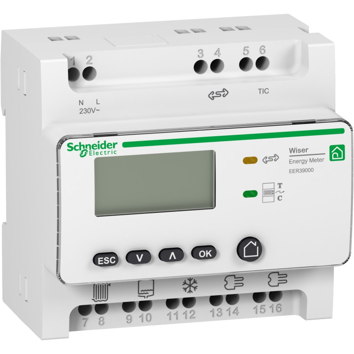 Schneider - Compteur RT2012 - 5 entrées 230V MONO - Wiser - EM5 + 5 tores - EER39000