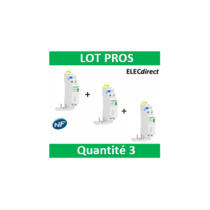 Schneider - Télérupteur RESI9 TL - Bipolaire - 2NO 16A - 250V - R9PCL216x3