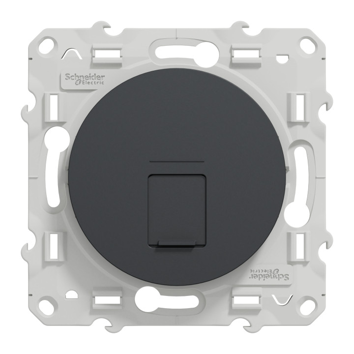 Schneider - Prise RJ45 Grade 3 Odace - Anthracite - Catégorie 6 STP - Multimédia - IDC - Réf : S540476