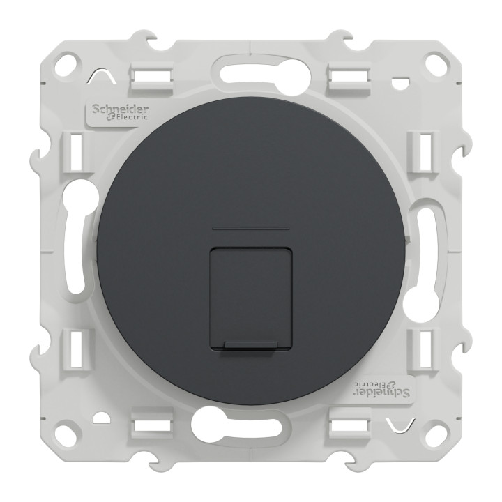 Schneider - Prise RJ45 Grade 1 Odace - Anthracite - Catégorie 6 UTP - Multimédia - IDC - Réf : S540475