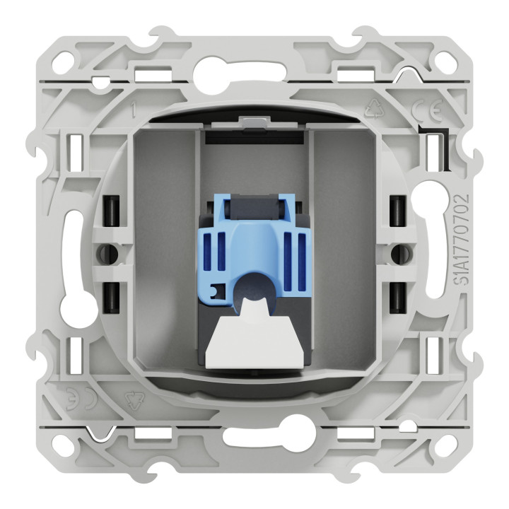 Schneider - Prise RJ45 Grade 1 Odace - Alu - Catégorie 6 UTP - Multimédia - IDC - Réf : S530475