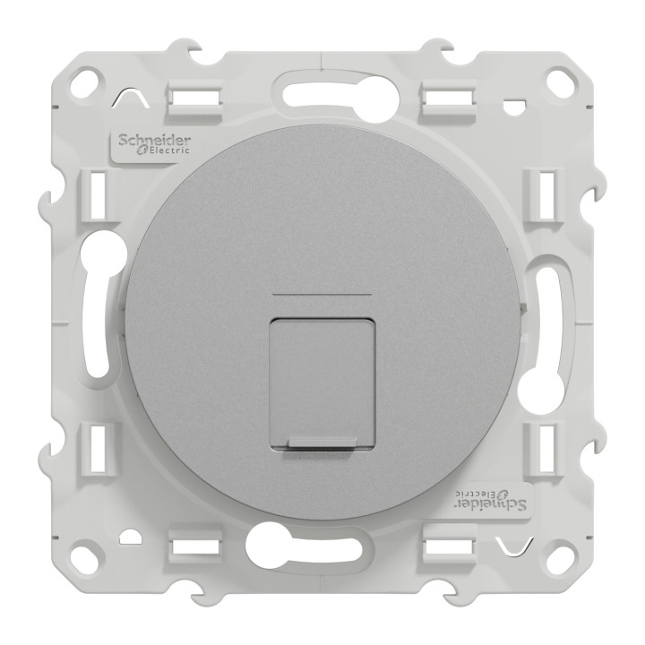 Schneider - Prise RJ45 Grade 1 Odace - Alu - Catégorie 6 UTP - Multimédia - IDC - Réf : S530475
