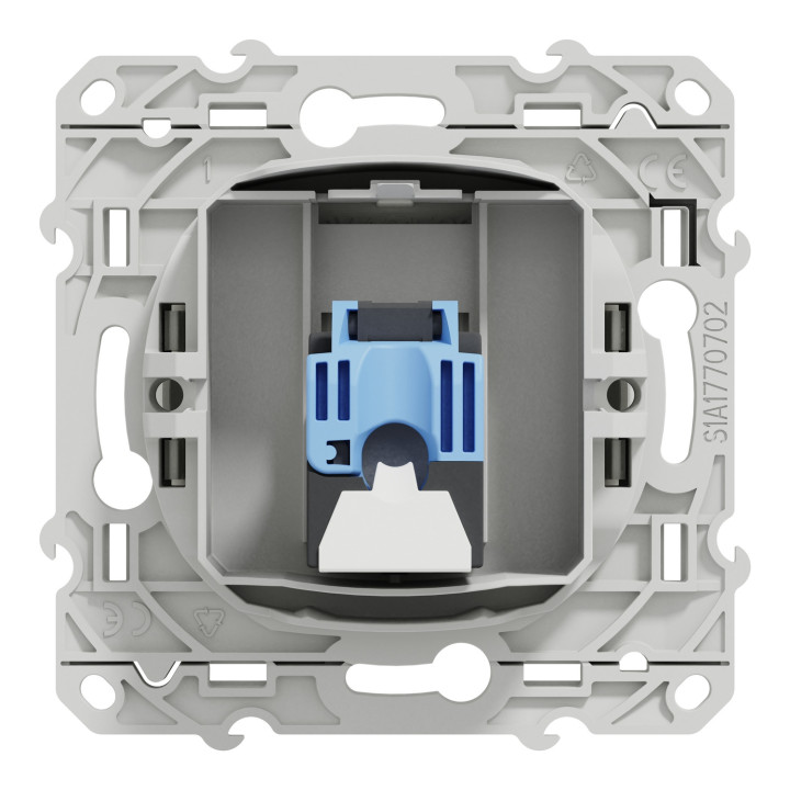 Schneider - Odace - Prise RJ45 Grade 1 - Blanc - Catégorie 6 UTP - Multimédia - IDC - Réf : S520475