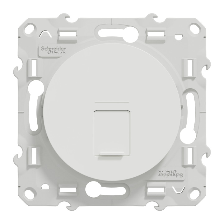 Schneider - Odace - Prise RJ45 Grade 1 - Blanc - Catégorie 6 UTP - Multimédia - IDC - Réf : S520475