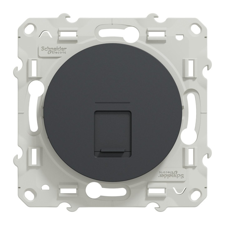 Schneider - Prise RJ45 Grade 1 Odace - Anthracite - Catégorie 5 UTP - Téléphone - IDC - Réf : S540471