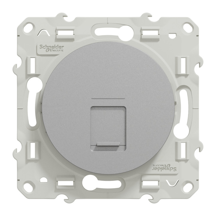 Schneider - Prise RJ45 Grade 1 Odace - Alu - Catégorie 5 UTP - Téléphone - IDC - Réf : S530471