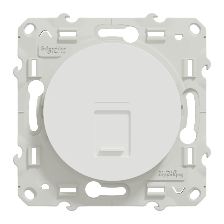 Schneider - Odace - Prise RJ45 Grade 1- Blanc - Catégorie 5 UTP - Téléphone - IDC - Réf : S520471