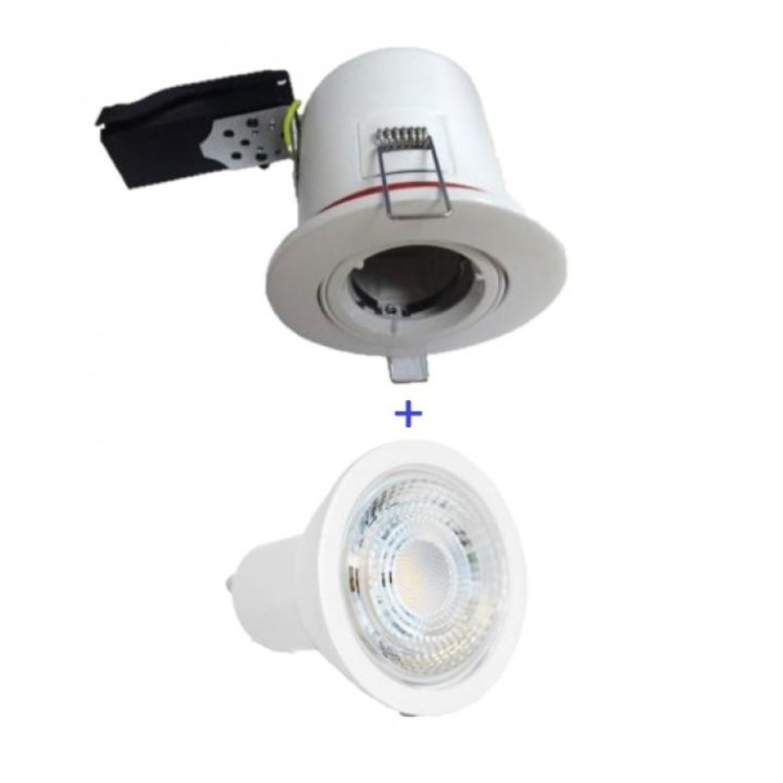 Miidex - Kit spot encastré BBC Orientable blanc 7W - 3000K - NON dimmable - Réf : 7719 + 100557