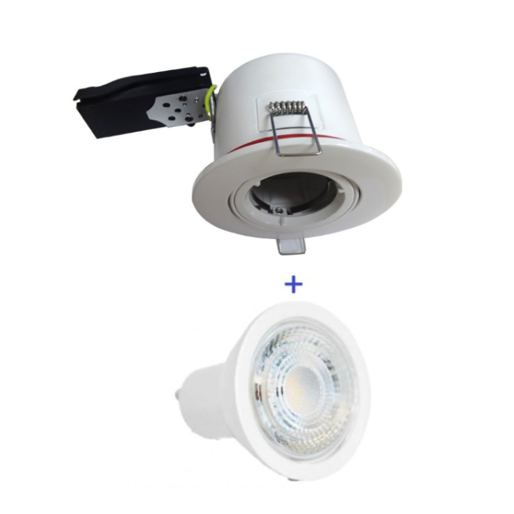 Miidex - Kit spot encastré BBC Fixe blanc 7W - 3000K - NON dimmable - Réf : 7718 + 100557