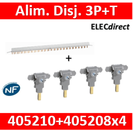 Peigne d'alimentation tétrapolaire pour produit à vis HX³ horizontal optimisé + bornes - 24m - 405210+405208x4