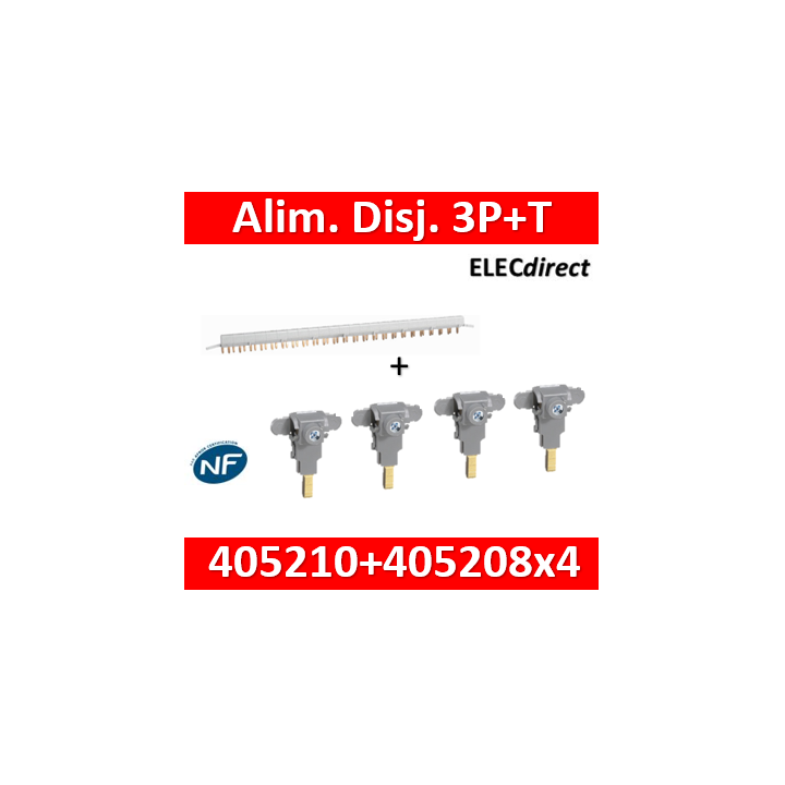 Peigne d'alimentation tétrapolaire pour produit à vis HX³ horizontal optimisé + bornes - 24m - 405210+405208x4