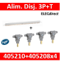 Peigne d'alimentation tétrapolaire pour produit à vis HX³ horizontal optimisé + bornes - 24m - 405210+405208x4