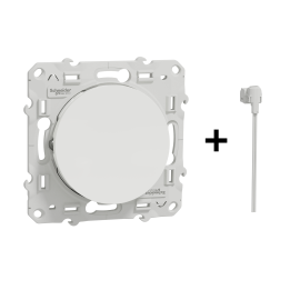 Schneider Odace - Bouton poussoir avec voyant témoin bleu - 10A - 250V - Réf : S520206 + S520291