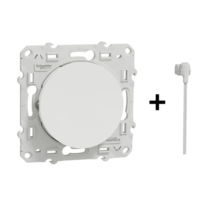 Schneider Odace - Bouton poussoir avec voyant témoin bleu - 10A - 250V - Réf : S520206 + S520291
