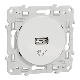 Schneider - Odace - Prise USB - 5V - BLANC - Réf : S520408