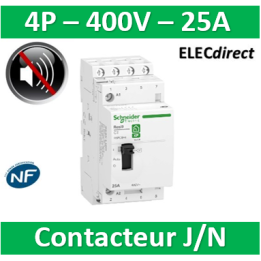 Schneider -  contacteur heures creuses - 4NO 25A - commande manuelle - R9PCTH4