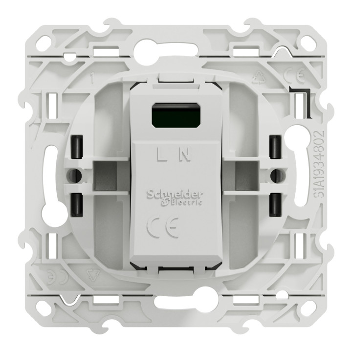 Schneider - Odace - Prise USB - 5V - ALUMINIUM - Réf : S530408