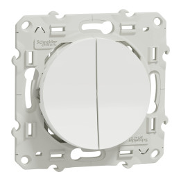 Schneider - Odace - Va-et-vient + poussoir - BLANC - 10A - 250V - Réf : S520285