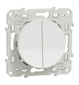 Schneider - Odace - Va-et-vient + poussoir - BLANC - 10A - 250V - Réf : S520285