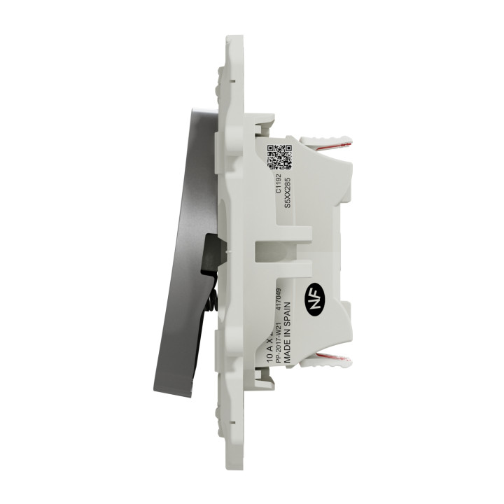 Schneider - Odace - Va-et-vient + poussoir - ALUMINIUM - 10A - 250V - Réf : S530285
