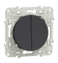 Schneider - Odace - Va-et-vient + poussoir - ANTHRACITE - 10A - 250V - Réf : S540285