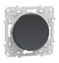 Schneider - Odace - Bouton poussoir - anthracite - lumineux LED bleu - 10A - 250V - Réf : S540276