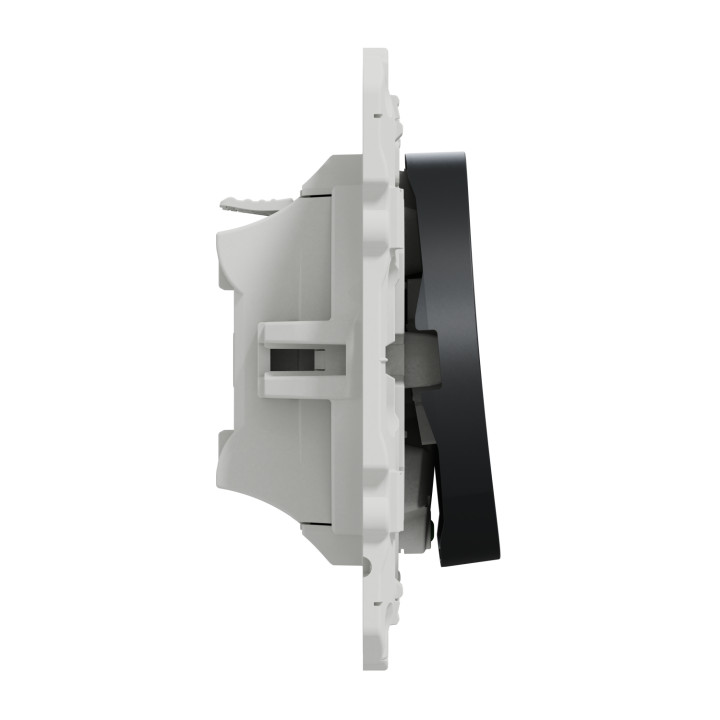 Schneider - Odace - Bouton poussoir - anthracite - lumineux LED bleu - 10A - 250V - Réf : S540276