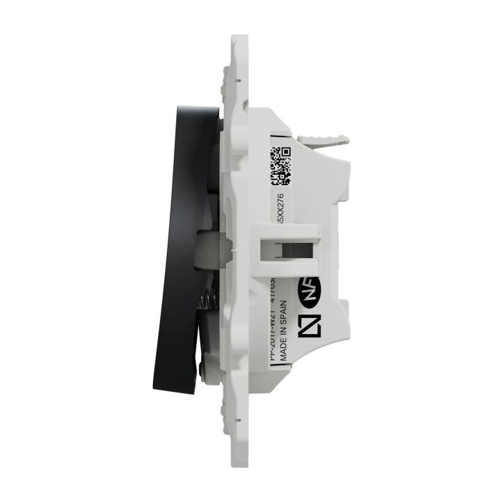 Schneider - Odace - Bouton poussoir - anthracite - lumineux LED bleu - 10A - 250V - Réf : S540276