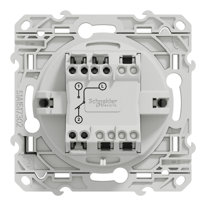 Schneider - Odace - Va-et-Vient lumineux/témoin LED orange - aluminium - 10A - 250V - Réf : S530263