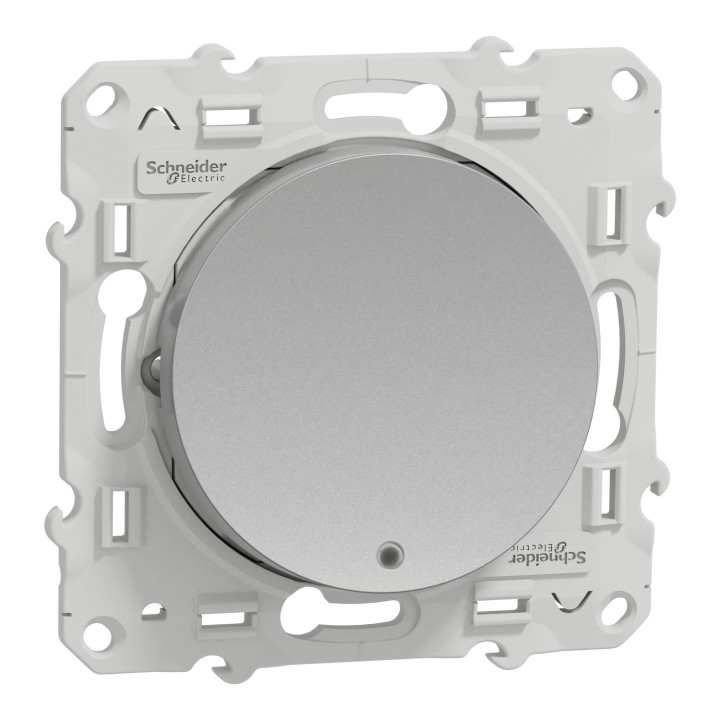 Schneider - Odace - Va-et-Vient lumineux/témoin LED orange - aluminium - 10A - 250V - Réf : S530263