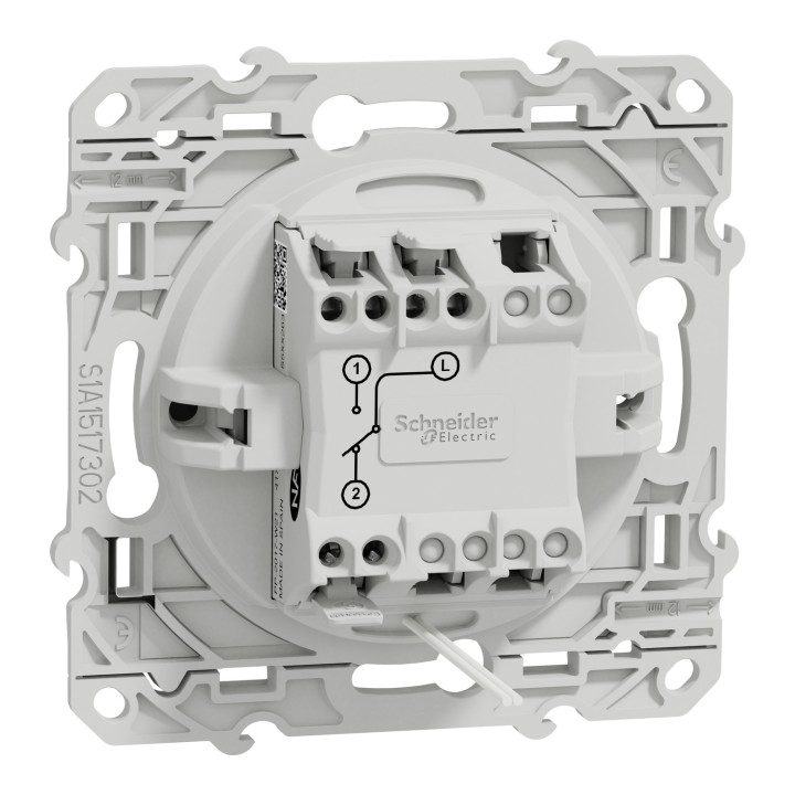Schneider - Odace - Va-et-Vient lumineux/témoin LED orange - aluminium - 10A - 250V - Réf : S530263