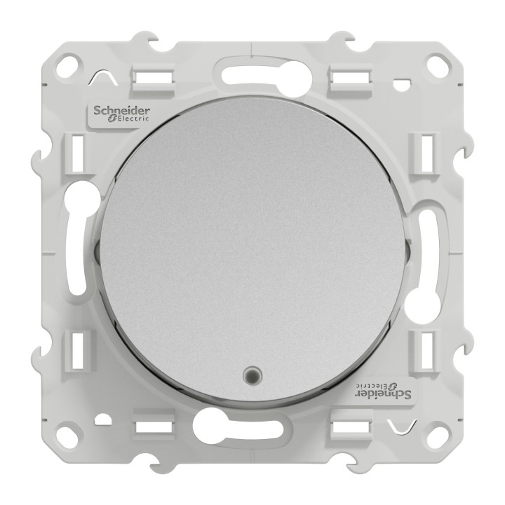 Schneider - Odace - Va-et-Vient lumineux/témoin LED orange - aluminium - 10A - 250V - Réf : S530263