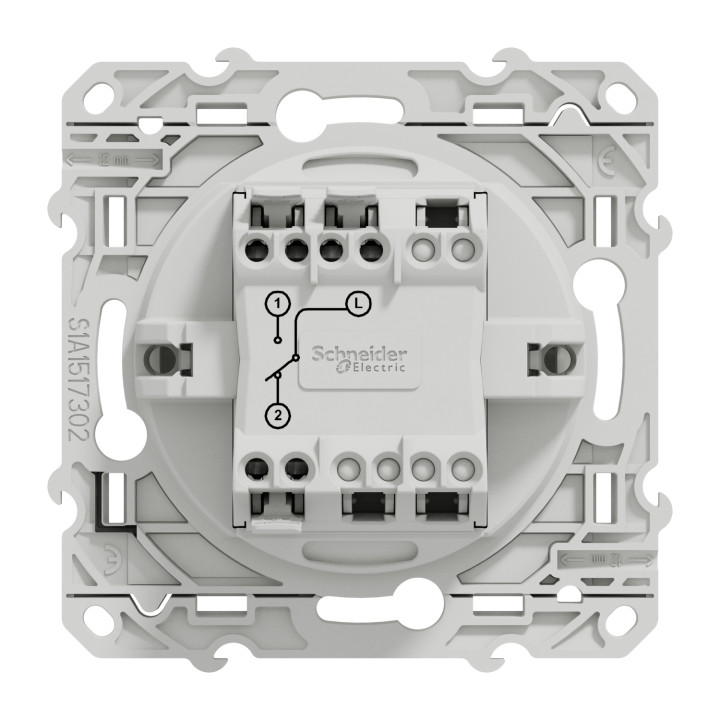 Schneider - Odace - Va-et-Vient lumineux/témoin LED orange - blanc - 10A - 250V - Réf : S520263