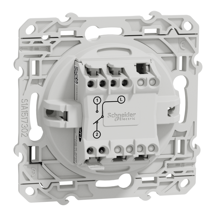 Schneider - Odace - Va-et-Vient lumineux/témoin LED orange - blanc - 10A - 250V - Réf : S520263