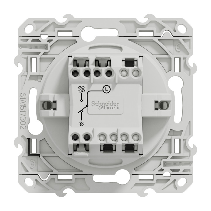 Schneider - Odace - Interrupteur VMC 2 positions - blanc - Réf : S520233