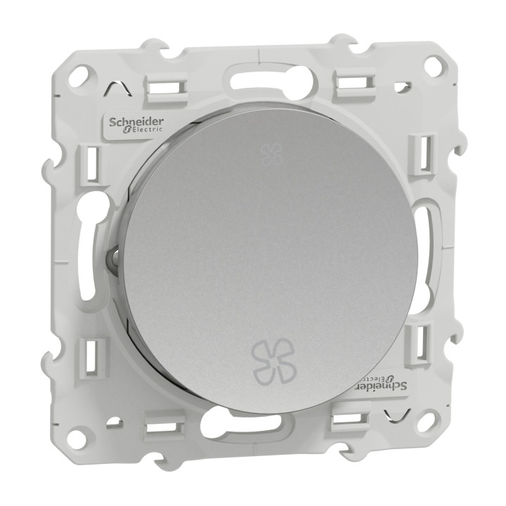 Schneider - Odace - Interrupteur VMC 2 positions - aluminium - Réf : S530233