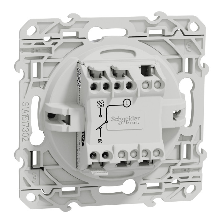 Schneider - Odace - Interrupteur VMC 2 positions - aluminium - Réf : S530233